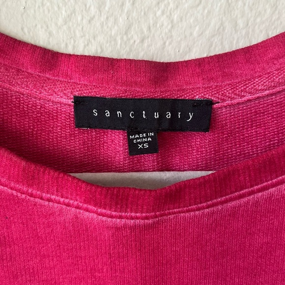 Sanctuary Parkside Cold Shoulder Camellia Sweatshirt in Pink Women's Size S - Picture 14 of 14